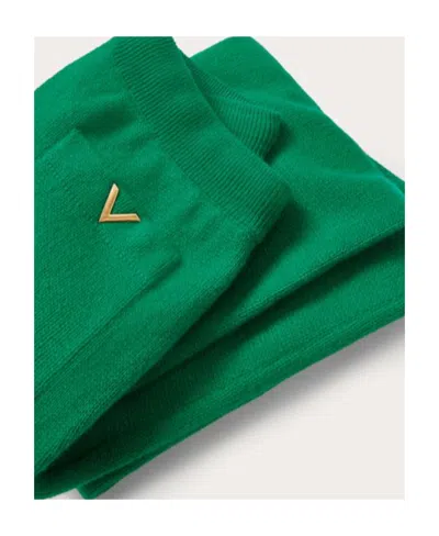 Valentino Drawstring Wool Trousers In Green
