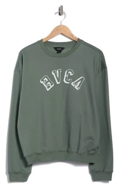 Rvca Sundown Crew Sweatshirt In Green