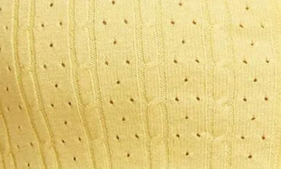 Free People Cassie Pointelle Micro Cardigan In Yellow In Yellow