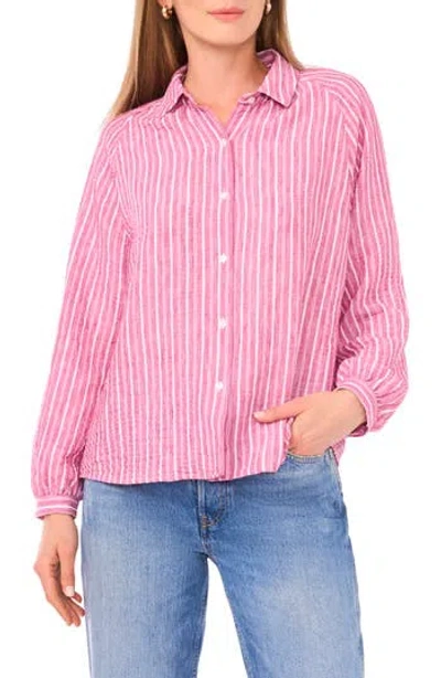 Ted Baker Stripe Oversize Button-up Shirt In Pink