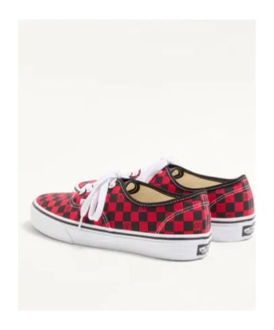 Valentino X Vans Men's Tess St Vlogo Check Canvas Low-top Sneakers In Red