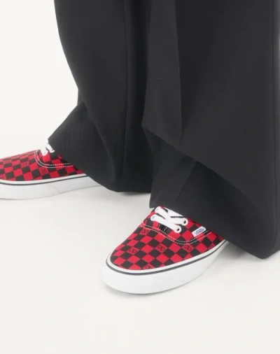 Valentino X Vans Men's Tess St Vlogo Check Canvas Low-top Sneakers In Red