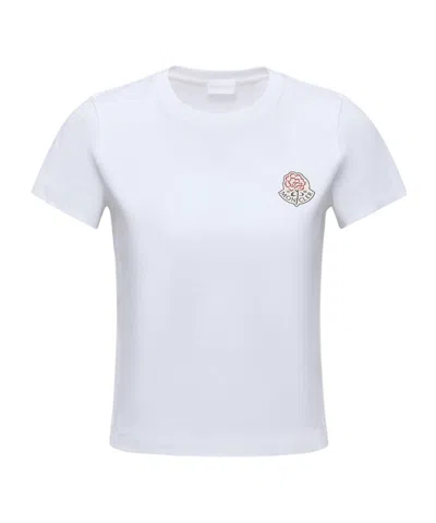 Moncler White Cotton Logo T-shirt In White