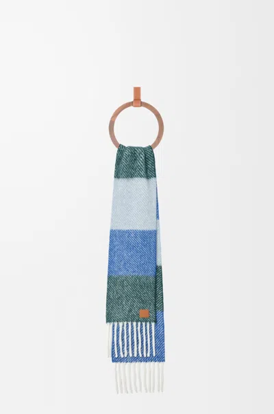 Loewe Colour-block Alpaca And Wool-blend Scarf In Multi