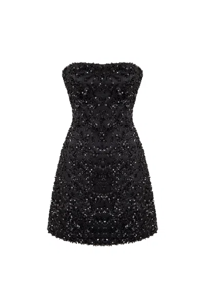 Nazli Ceren Women's Casey Mini Sequin Dress In Black In Black