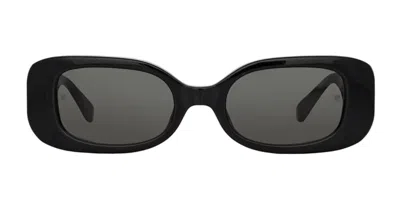 Linda Farrow Lola Rectangle-frame Sunglasses In Black