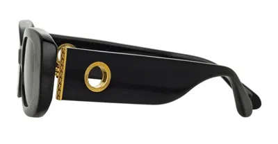Linda Farrow Lola Rectangle-frame Sunglasses In Black