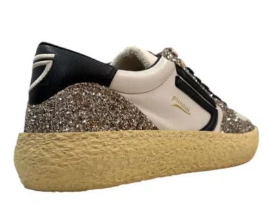 Puraai Glitter-panel Sneakers In Brown