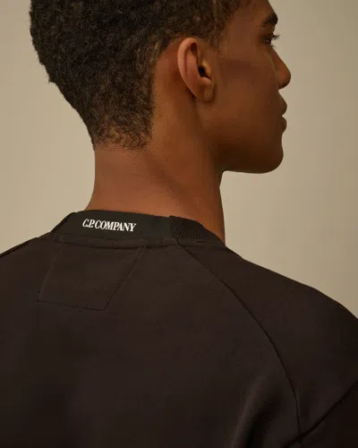 C.p. Company Diagonal Raised Fleece Crewneck Sweatshirt In Black