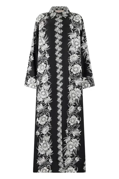 Valentino Daisy Print Dress Dress In Black