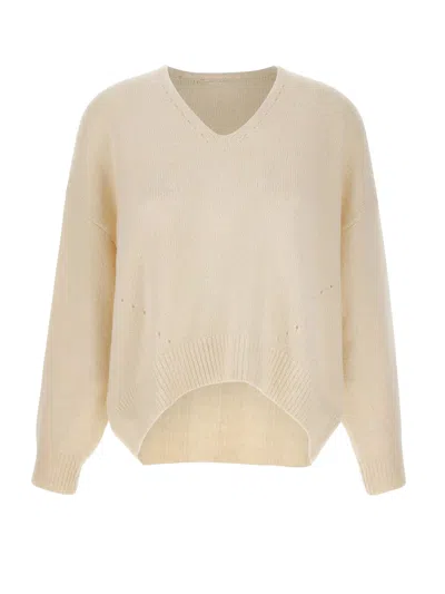 Hugo Boss Soft Alpaca Blend V-neck Sweater In Neutral