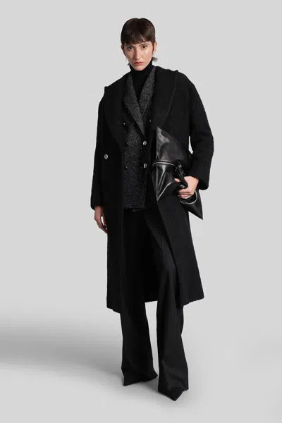 Tagliatore Jasmine Herringbone Double-breasted Peacoat In Gray