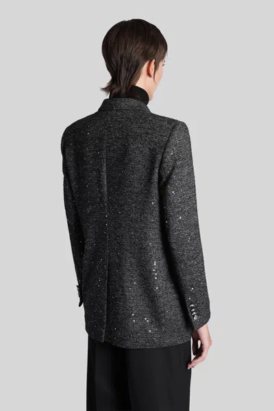 Tagliatore Jasmine Herringbone Double-breasted Peacoat In Gray