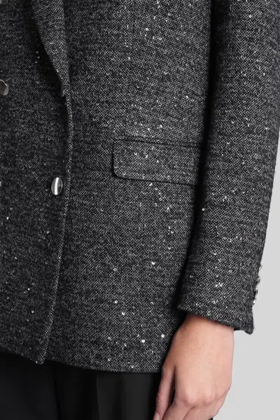 Tagliatore Jasmine Herringbone Double-breasted Peacoat In Gray