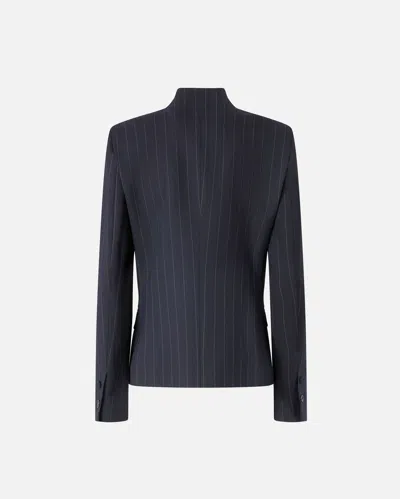 Pinko Tailored Pinstripe Blazer With Structured Shoulders In Black