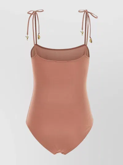 Chloé Stretch Nylon Swimsuit Featuring Adjustable Straps In Pink