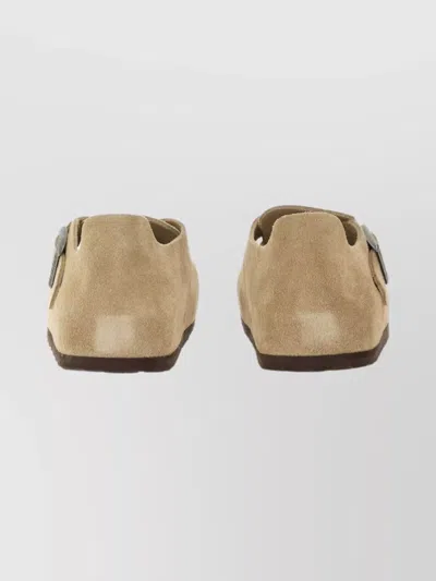 Birkenstock Suede Flat Sole Round Toe Sandals In Animal Print