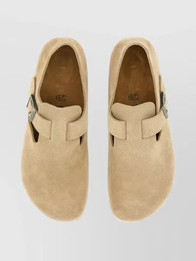 Birkenstock Suede Flat Sole Round Toe Sandals In Animal Print