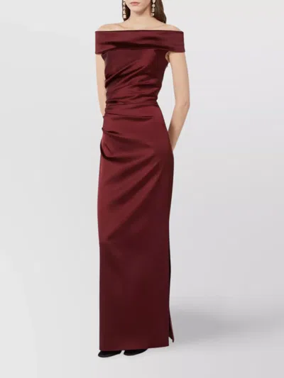 Max Mara Satin Dress In Burgundy
