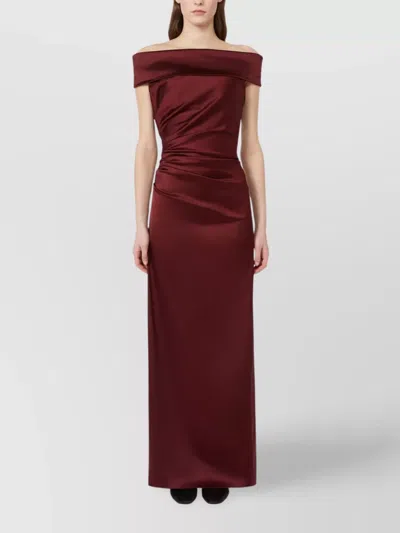 Max Mara Satin Dress In Burgundy