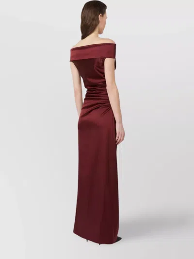 Max Mara Satin Dress In Burgundy