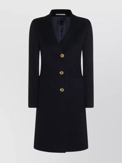 Tagliatore Long Sleeve Coat With Notched Lapel And Back Vent In Multi