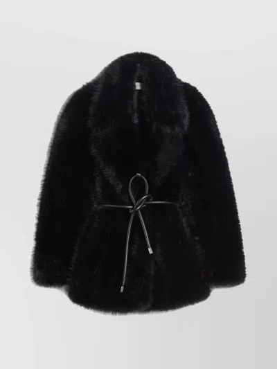 Sportmax Rosaria Teddy Short Coat In Black