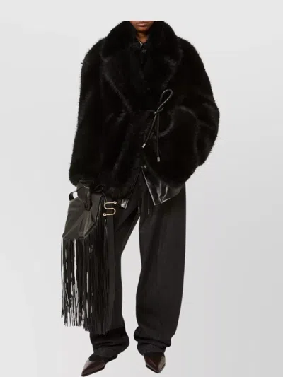 Sportmax Rosaria Teddy Short Coat In Black