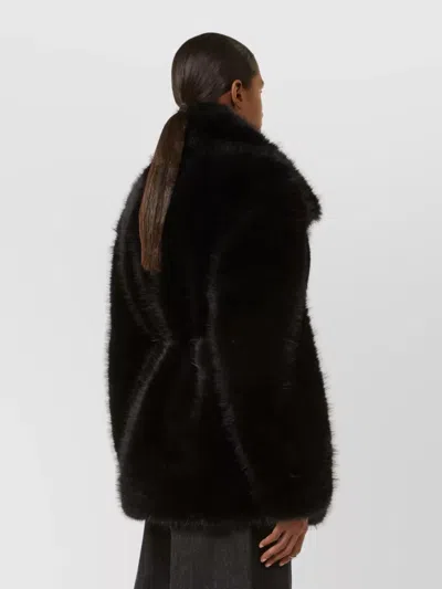 Sportmax Rosaria Teddy Short Coat In Black