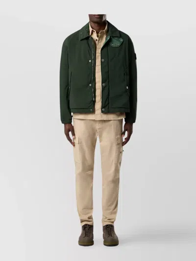 Stone Island Coach Jacket With Anti-drop And Snap Pockets In Green