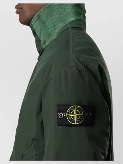 Stone Island Coach Jacket With Anti-drop And Snap Pockets In Green