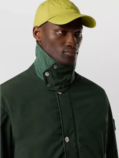 Stone Island Coach Jacket With Anti-drop And Snap Pockets In Green