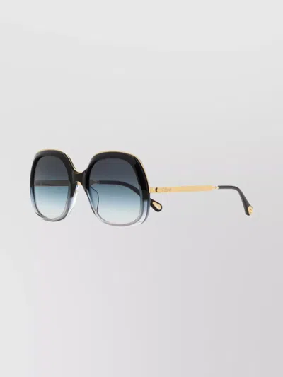 Chloé Square Frame Sunglasses Featuring Gradient Lenses In Blue