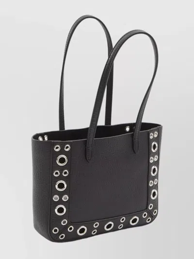 Valentino Nellcote Mini Shopping Tote Bag In Leather In Black