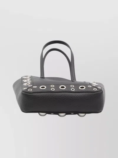 Valentino Nellcote Mini Shopping Tote Bag In Leather In Black