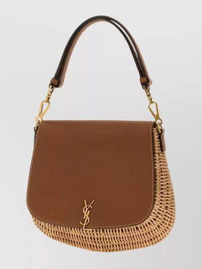 Saint Laurent Voltaire Mini Ysl Top-handle Bag In Bamboo And Calfskin