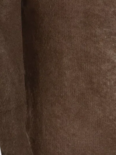 Auralee Long Sleeve Sheer Crewneck Knitwear In Brown