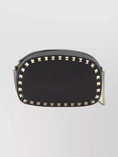 Valentino Garavani Valentino Rockstud Mini Grainy Leather Crossbody In Black
