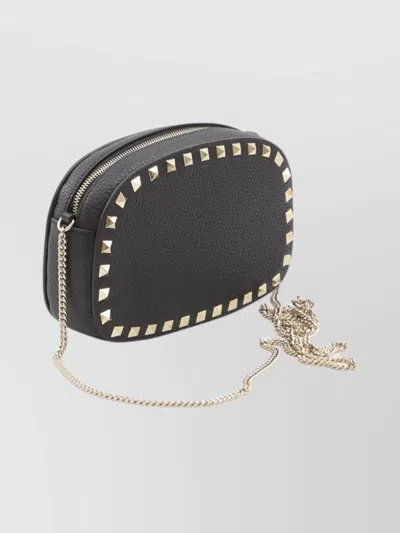 Valentino Garavani Valentino Rockstud Mini Grainy Leather Crossbody In Black