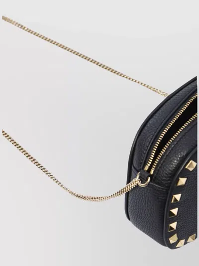 Valentino Garavani Valentino Rockstud Mini Grainy Leather Crossbody In Black