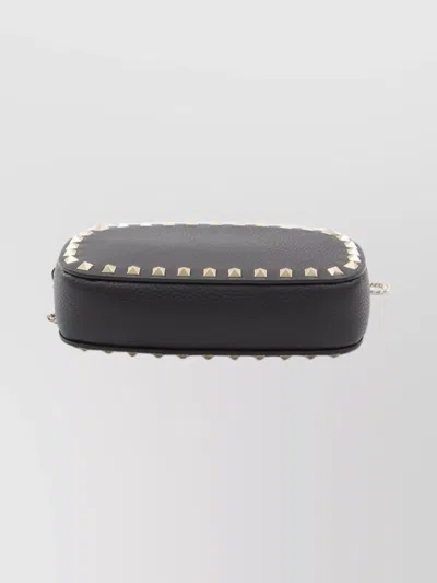 Valentino Garavani Valentino Rockstud Mini Grainy Leather Crossbody In Black