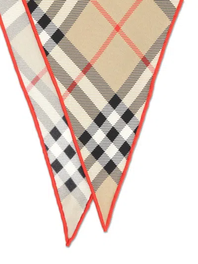 Burberry Checked Scarf In Neutral