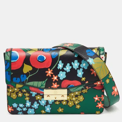 Pre-owned Tory Burch Multicolor Floral Print Leather Juliette Shoulder Bag