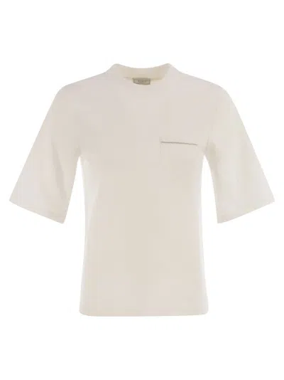 Peserico Cotton Blend Jersey T-shirt In White