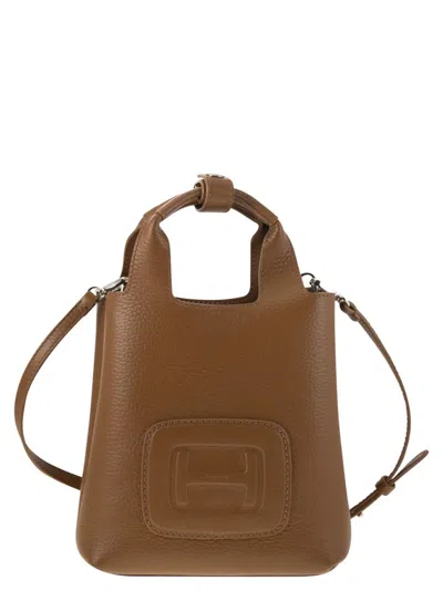 Hogan Shopping Mini H-bag In Brown