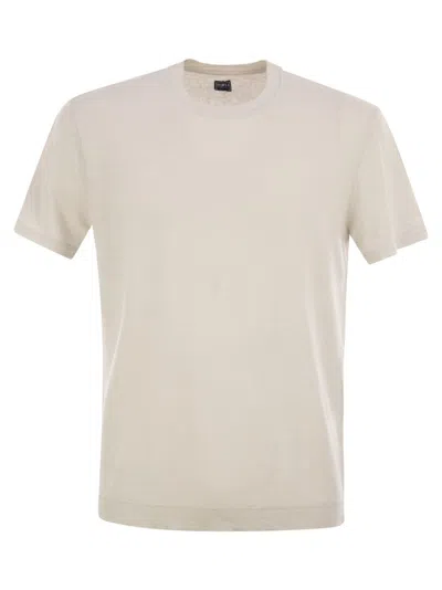 Fedeli Stretch Linen Short-sleeved T-shirt In Multi