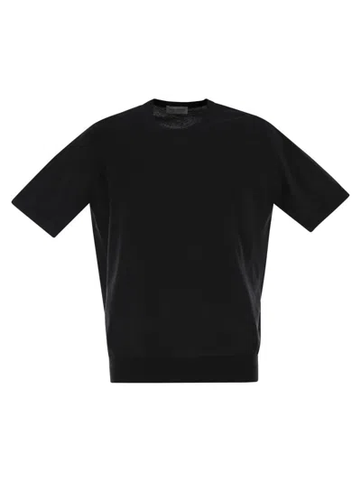 John Smedley Short-sleeved Sweater In Black