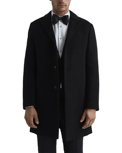 Reiss Gable Wool-blend Epsom Overcoat In Black