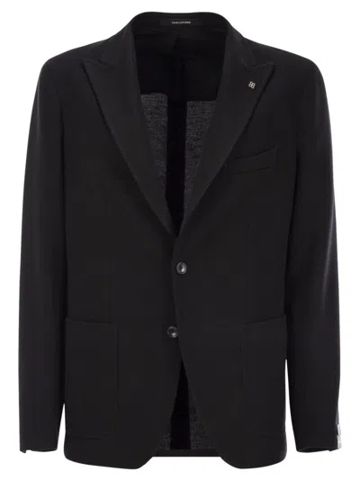 Tagliatore Virgin Wool Blend Jacket In Black