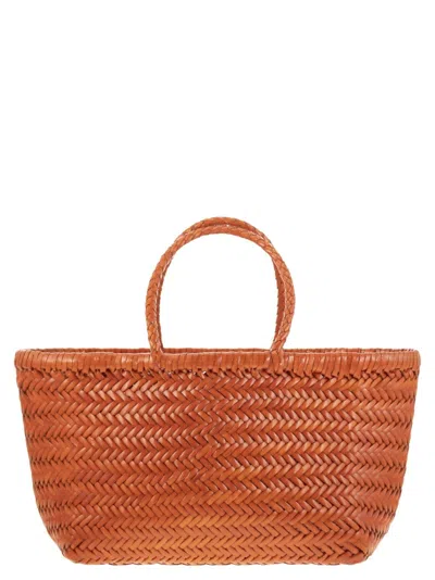 Dragon Triple Jump Small - Woven Leather Bag In Orange